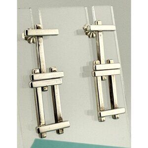RARE Tiffany & Co. Frank Gehry Axis Drop Earrings Sterling Silver Vintage